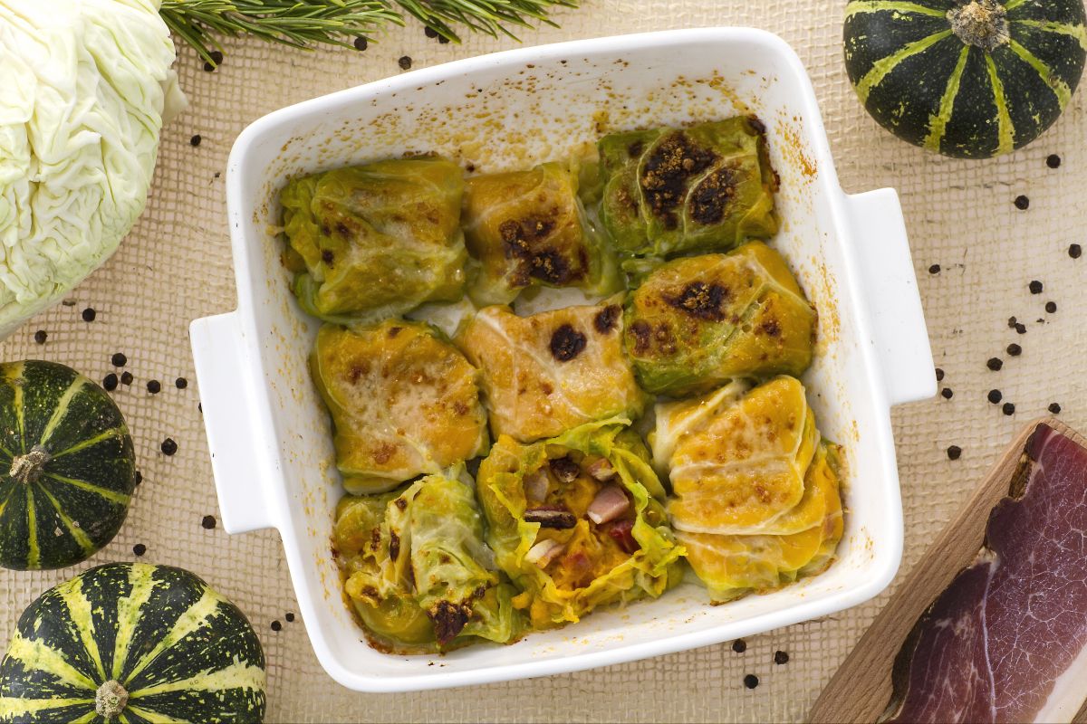 Roulades de chou à la courge