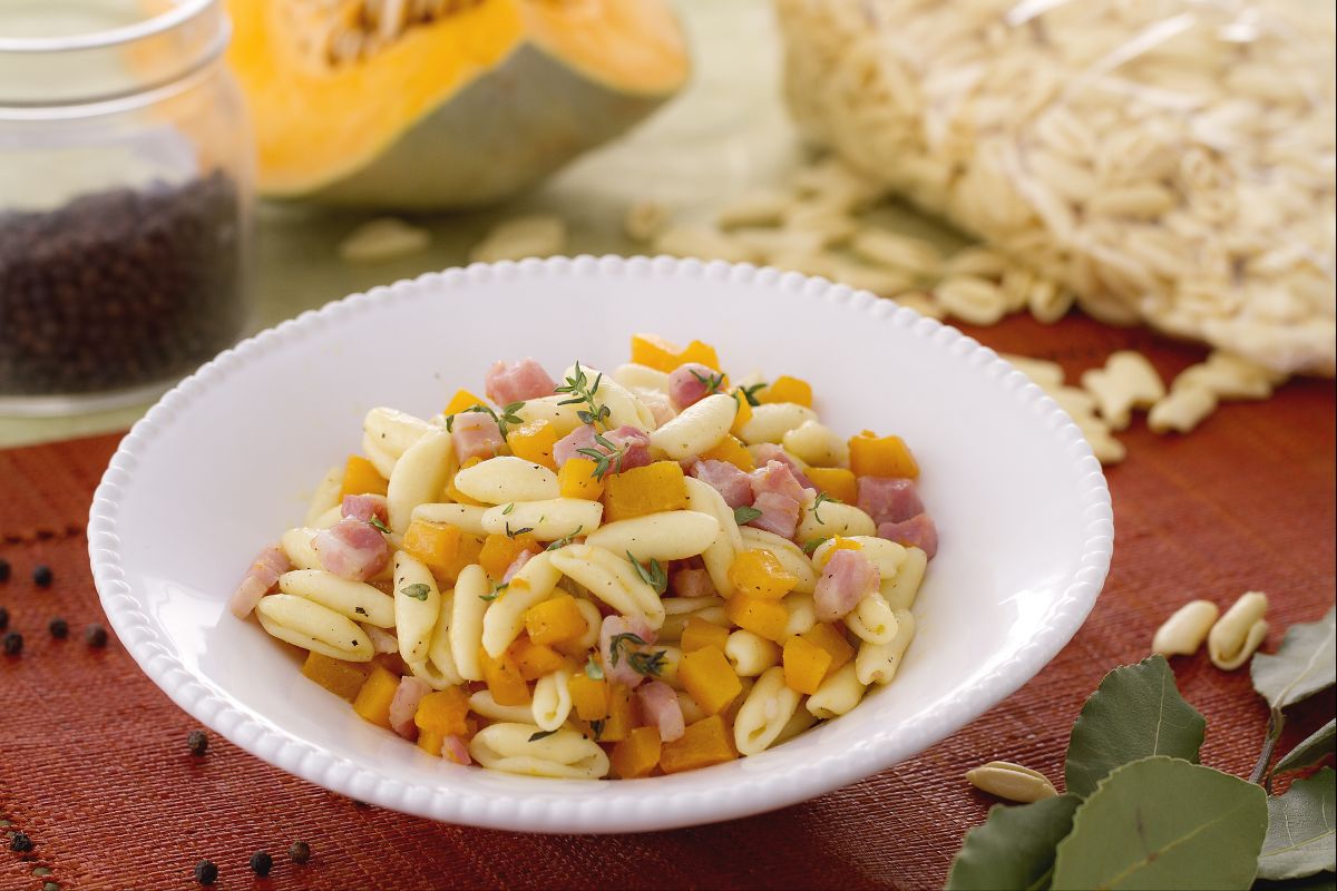 Cavatelli avec pancetta et potiron
