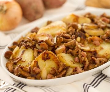 Poêlée (gröstl) aux girolles avec speck