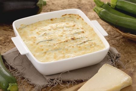 Parmigiana blanche de légumes et parmesan