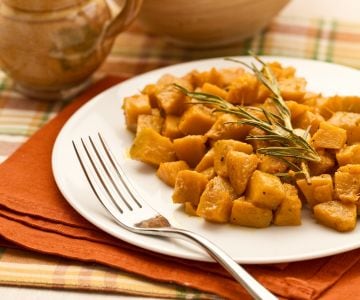 Potiron sauté au romarin et vin blanc