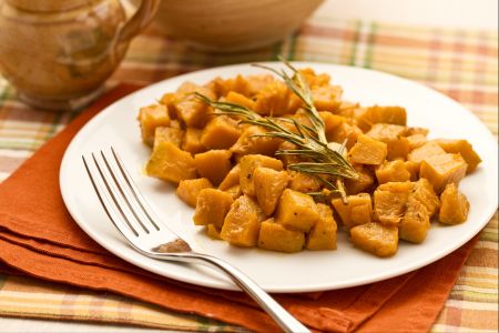 Potiron sauté au romarin et vin blanc