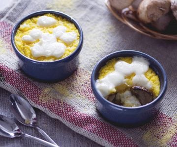 Terrines gratinées de polenta et cèpes