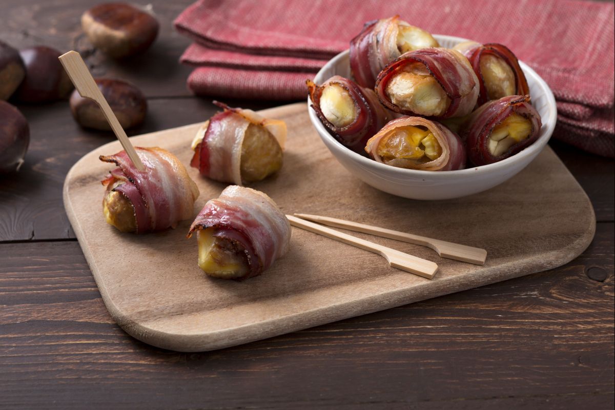 Bouchées de châtaignes et bacon