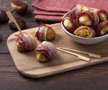 Bouchées de châtaignes et bacon