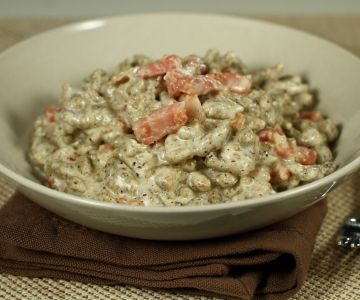 Spätzle de sarrasin à la crème et au lard