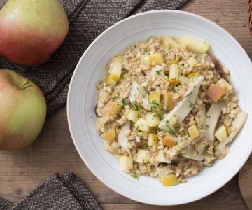 Orzotto aux champignons et pommes