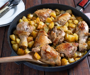 Poulet rustique avec pommes de terre