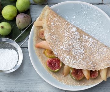 Crêpes complètes aux figues et poires