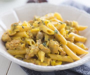Pâtes au ragoût d'agneau et châtaignes