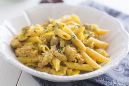 Pâtes au ragoût d'agneau et châtaignes