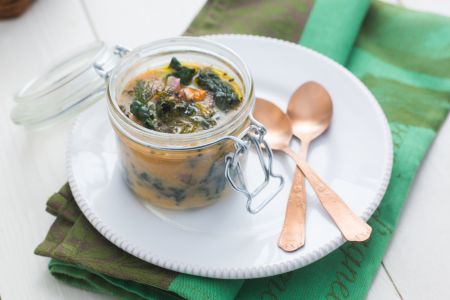 Farinata lucquoise en cuisson en bocal