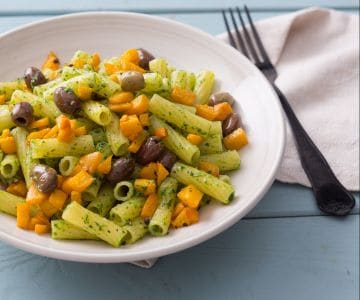 Pâtes au pesto de persil et courge