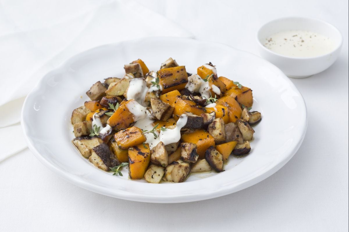 Grillade de potiron et cèpes
