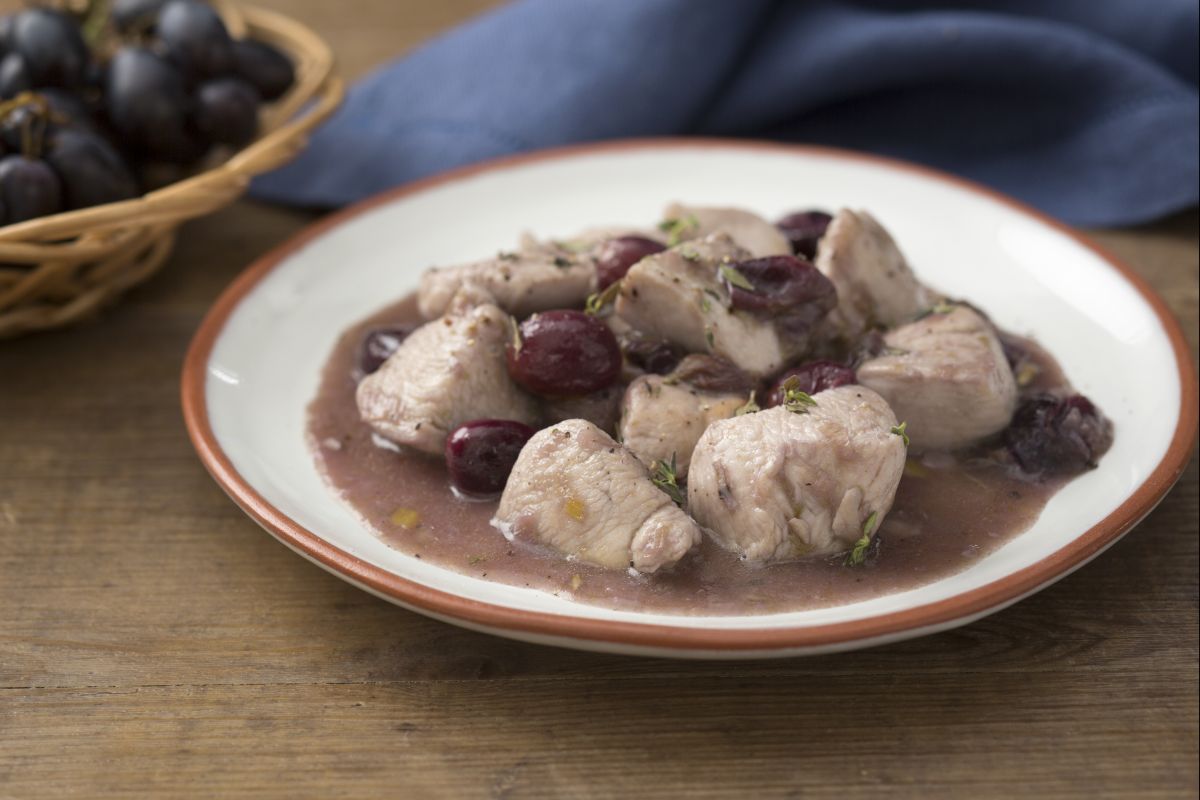 Bouchées de poulet au raisin