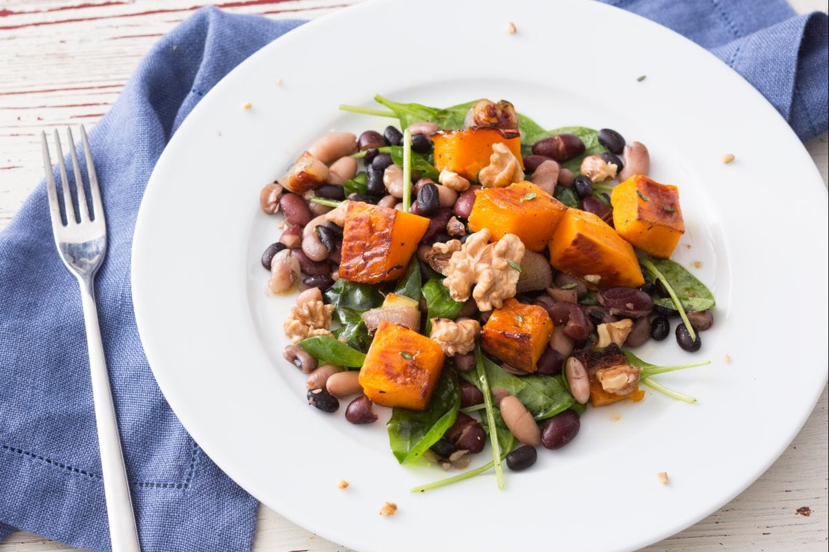 Salade de haricots variés et potiron