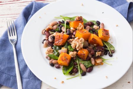 Salade de haricots variés et potiron