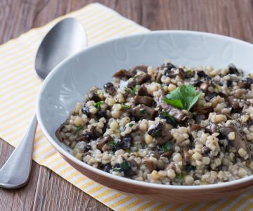 Fregola aux champignons portobello