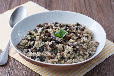 Fregola aux champignons portobello