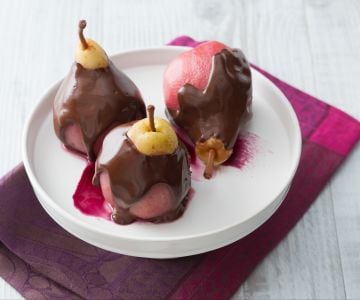 Poires au vin et chocolat