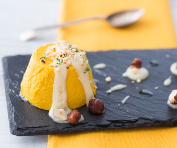 Mini bavarois de potiron avec sauce au parmesan