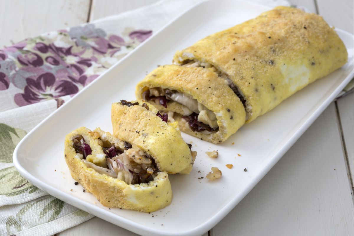 Roulé d'omelette gratiné