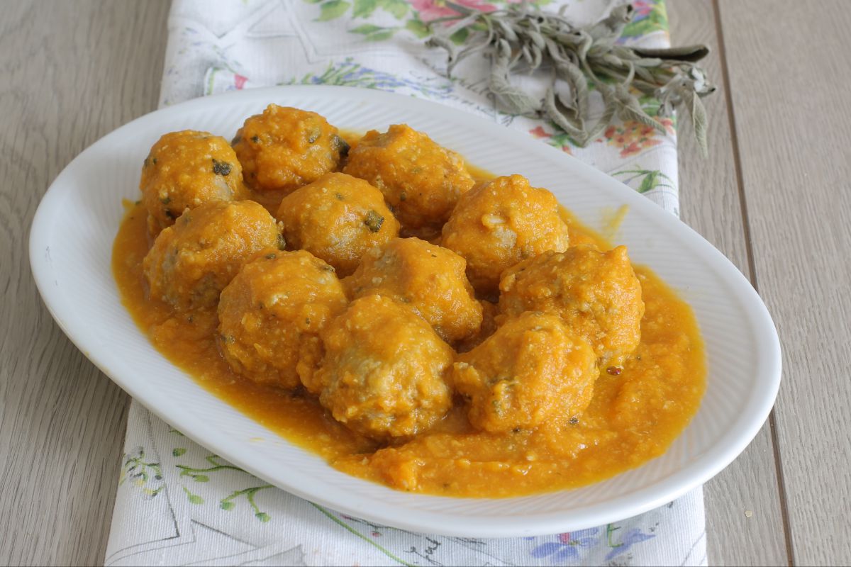 Boulettes de porc à la crème de potiron