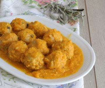 Boulettes de porc à la crème de potiron