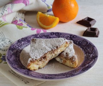 Pain perdu avec ricotta, orange et chocolat