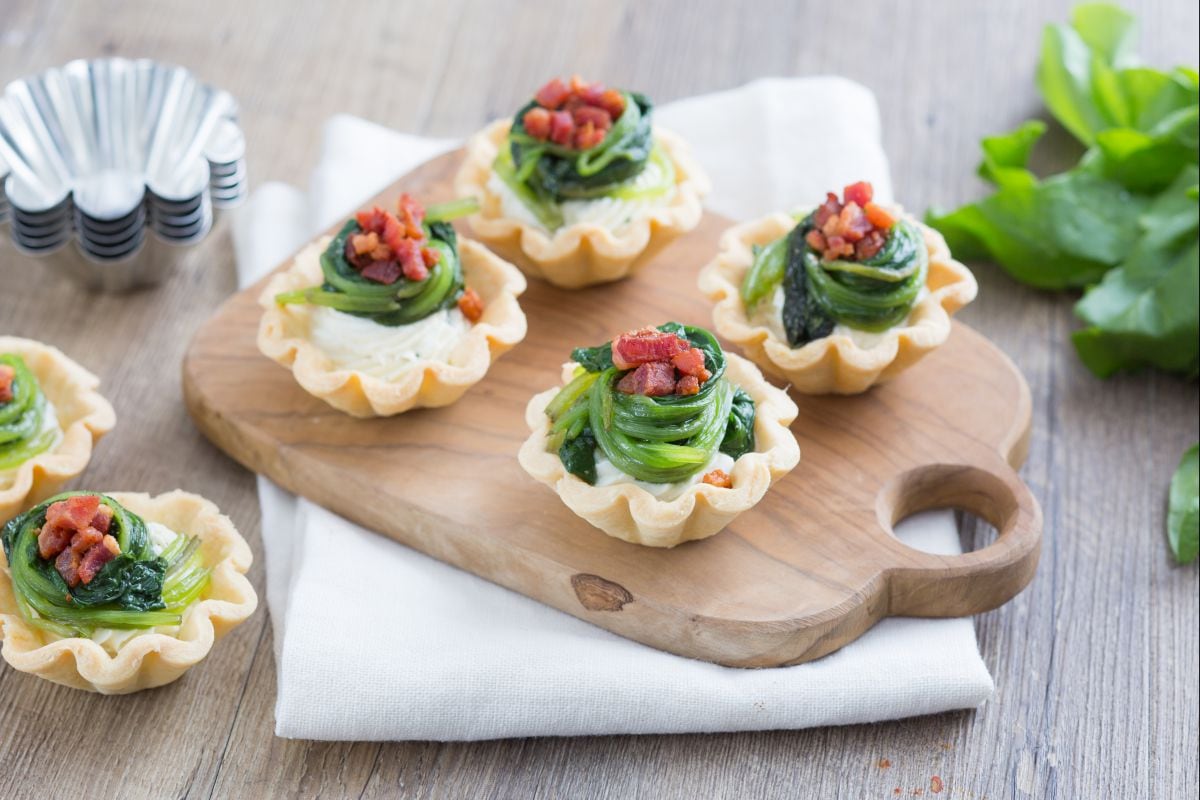 Petits paniers de brisée au chèvre et fines herbes