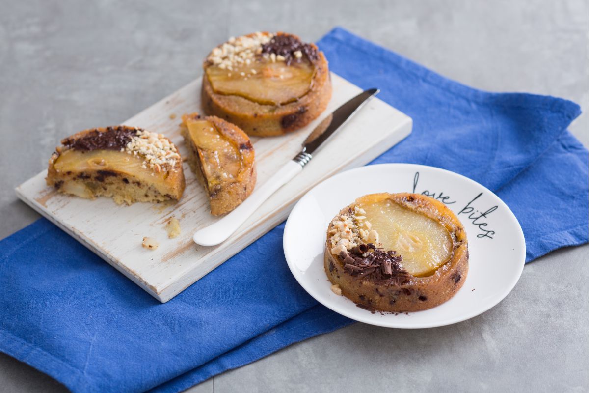 Petits gâteaux renversés poire et chocolat