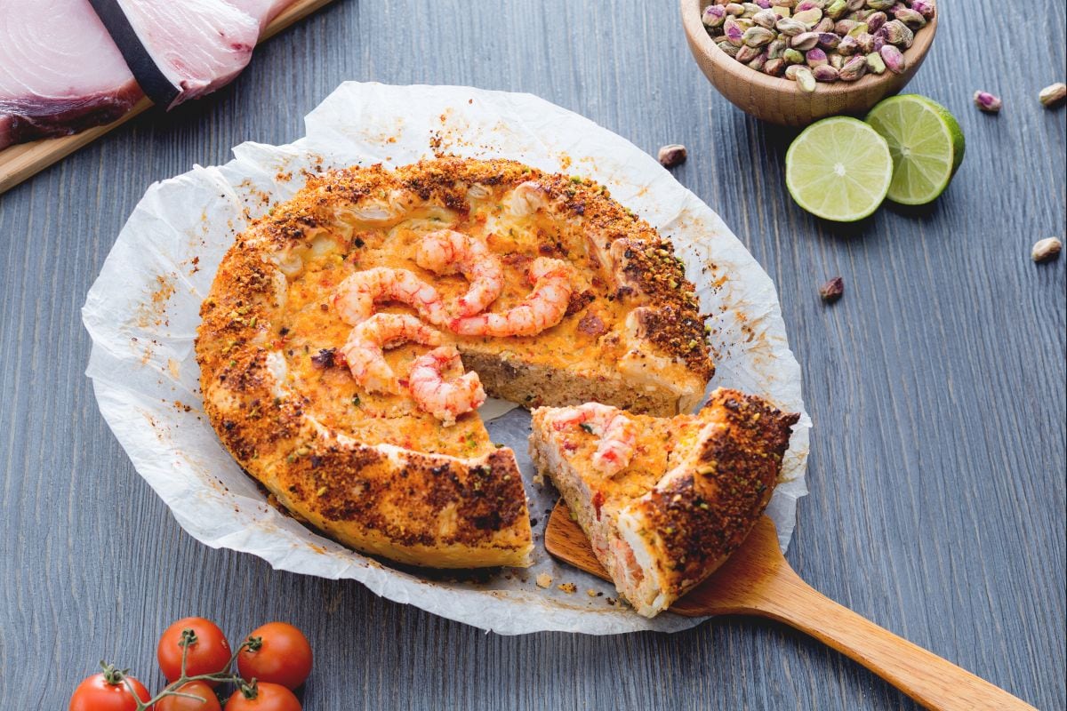 Feuilleté à l'espadon et crevettes