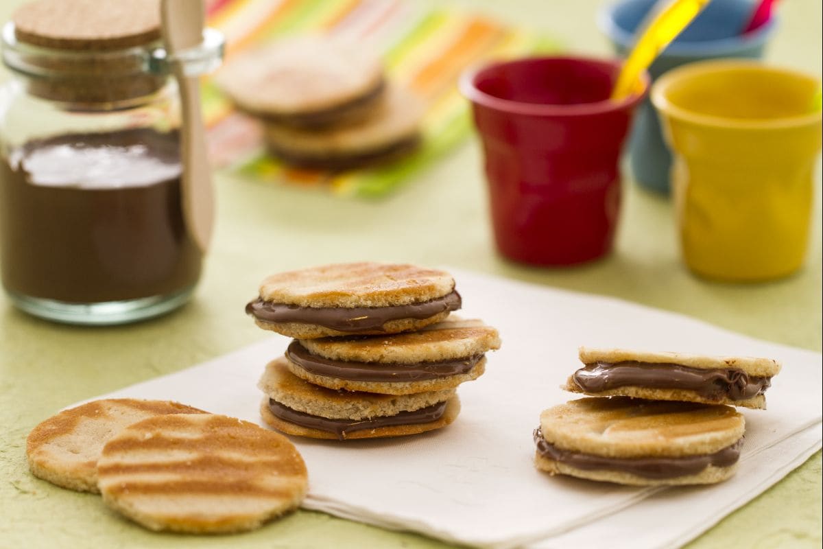 Sandwich de gaufres à la Nutella