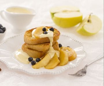 Pain perdu avec pommes caramélisées