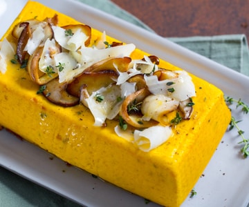 Flan de potiron et cèpes