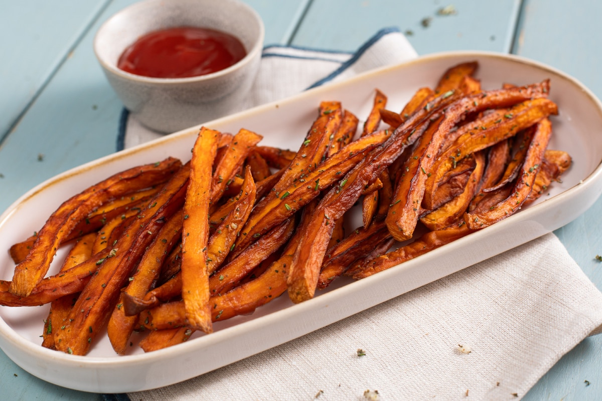 Patates douces frites
