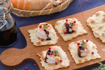 Pâte feuilletée classique avec langoustines sautées au balsamique