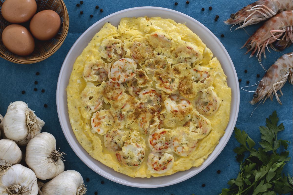 Omelette de crevettes