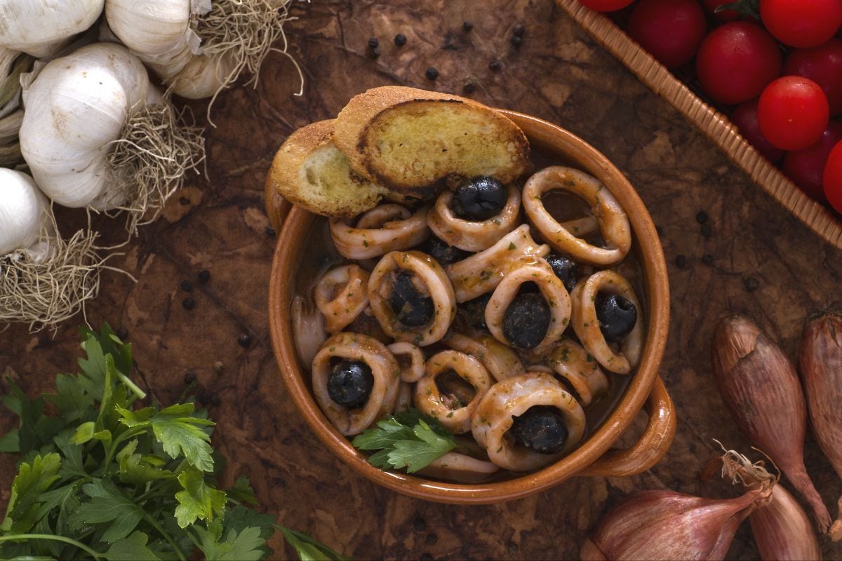 Calamars aux olives