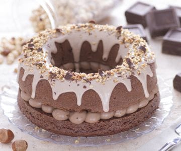 Couronne au chocolat avec crème de noisettes