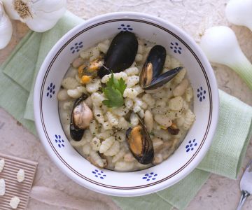 Cicatielli aux moules et haricots