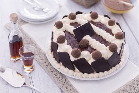 Gâteau au cacao avec crème au sabayon