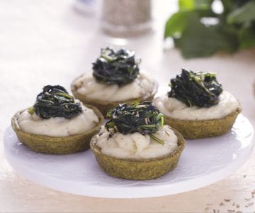 Tartelettes d'enkir aux pommes de terre et chicorée
