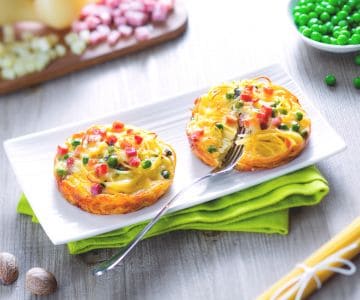 Petites omelettes au four de spaghettis
