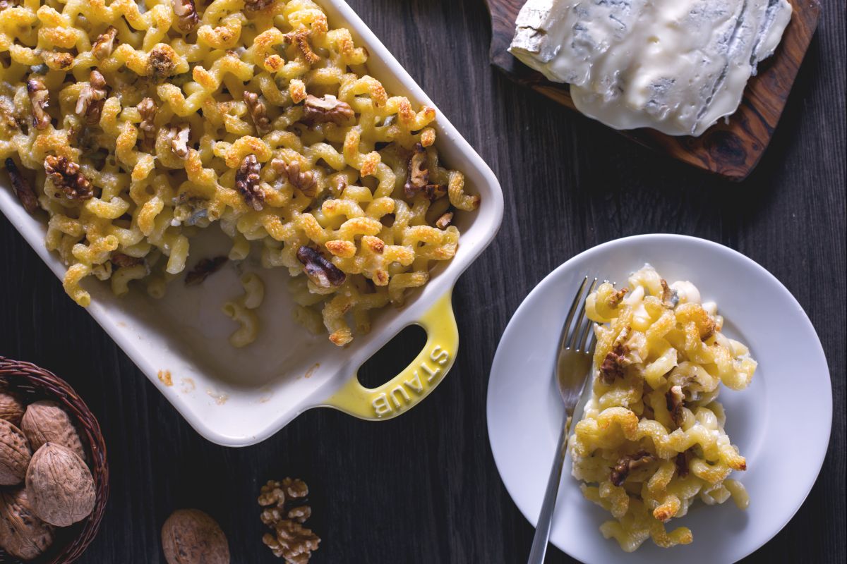 Pâtes au gorgonzola gratinées au four
