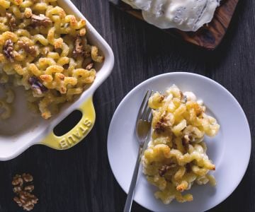 Pâtes au gorgonzola gratinées au four