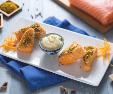 Bouchées de saumon épicé croustillantes