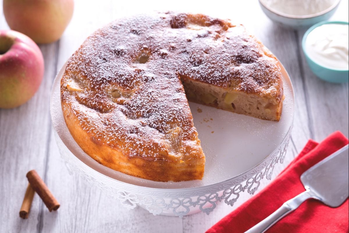Gâteau au yaourt et aux pommes sans œufs