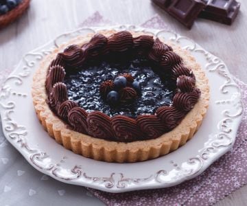 Tarte aux myrtilles et chocolat