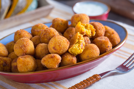 Bouchées de potiron, ricotta et speck